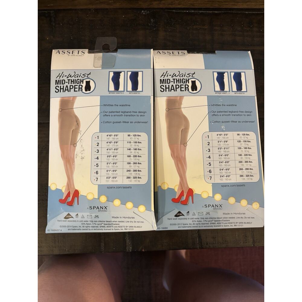 Assets By Spanx Women’s Color Nude Size 4 Hi-waist Mid Thigh Shaper Set Of 2 - Picture 2 of 2